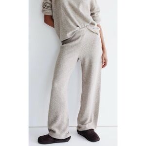 H&M Oatmeal Color Knit Sweater Wide Leg Pants